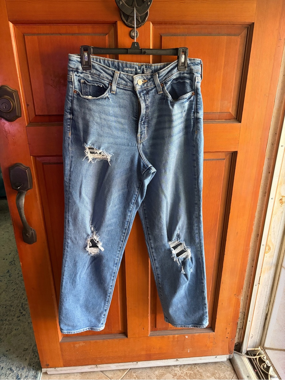 Old Navy Light Blue High-Rise Distressed Jeans